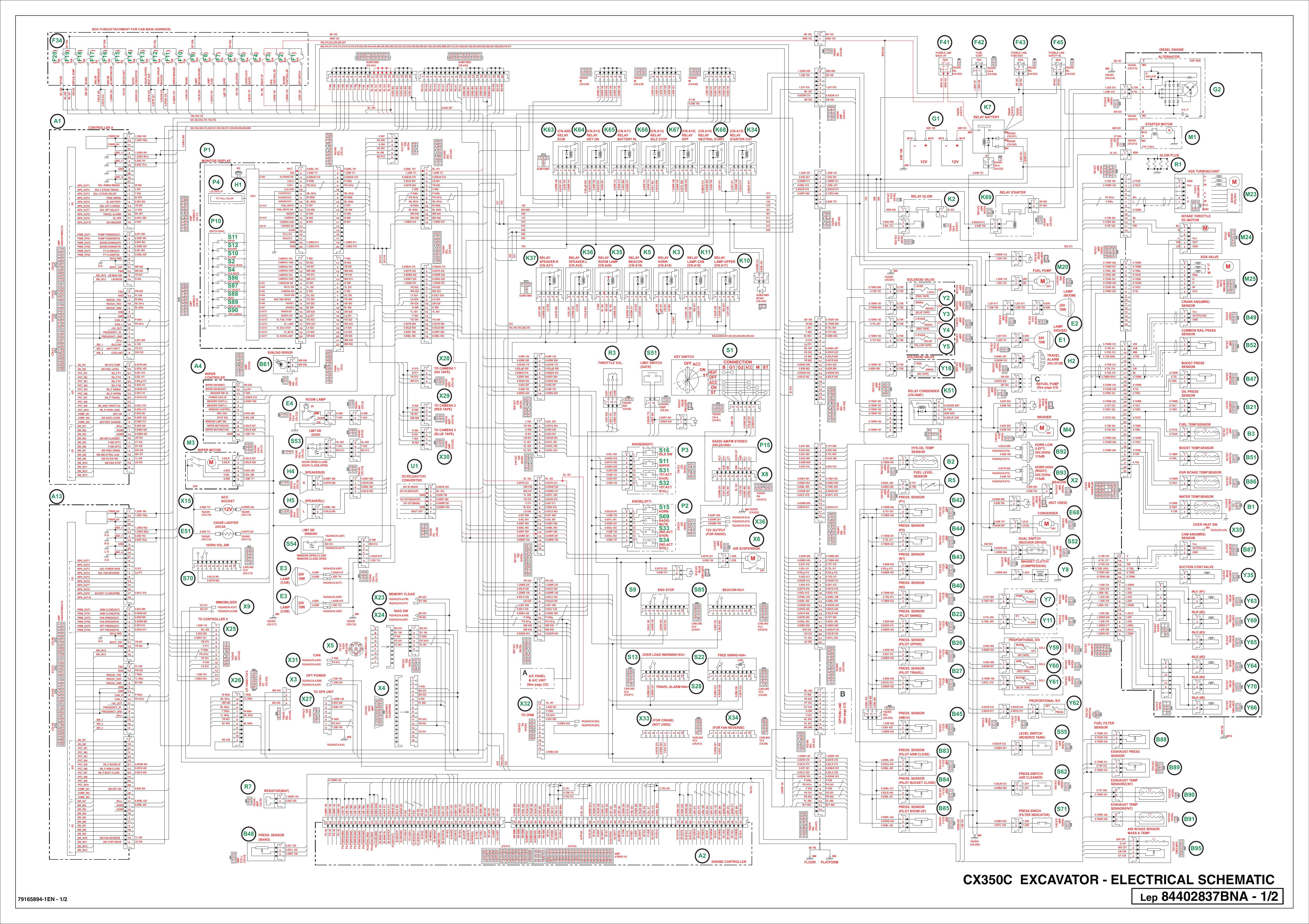 CX350C EXCAVATOR - ELECTRICAL SCHEMATIC